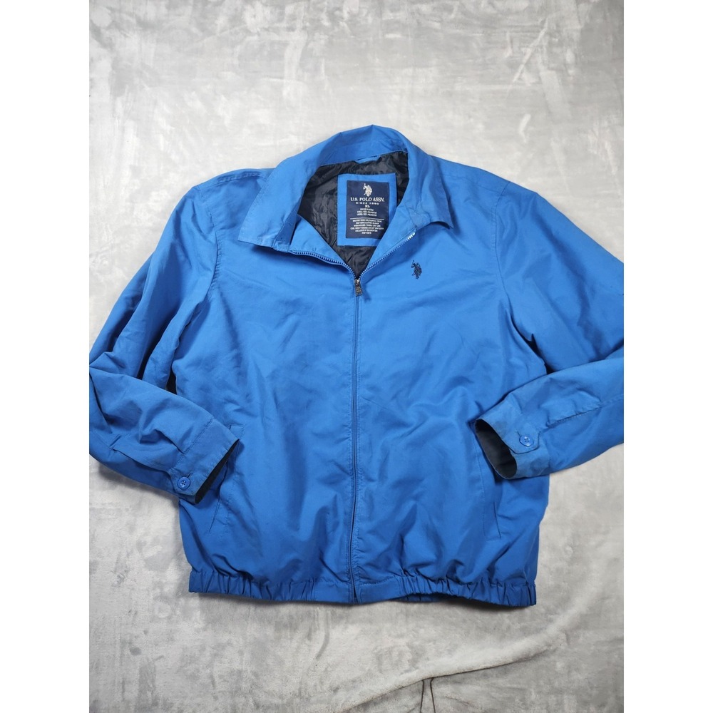 U.S. POLO ASSN. Men's XL Golf Full Front Zip Lined Jacket Blue‎ Windbreaker